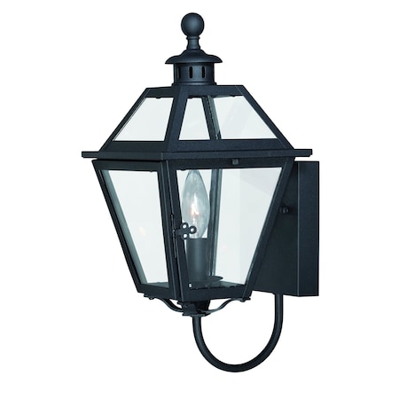 Vaxcel Nottingham 1 Light Black Empire Outdoor Wall Lantern Clear Glass T0078